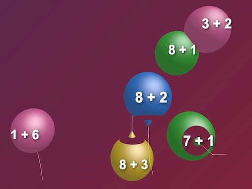 Balloon Pop Addition 3D Game